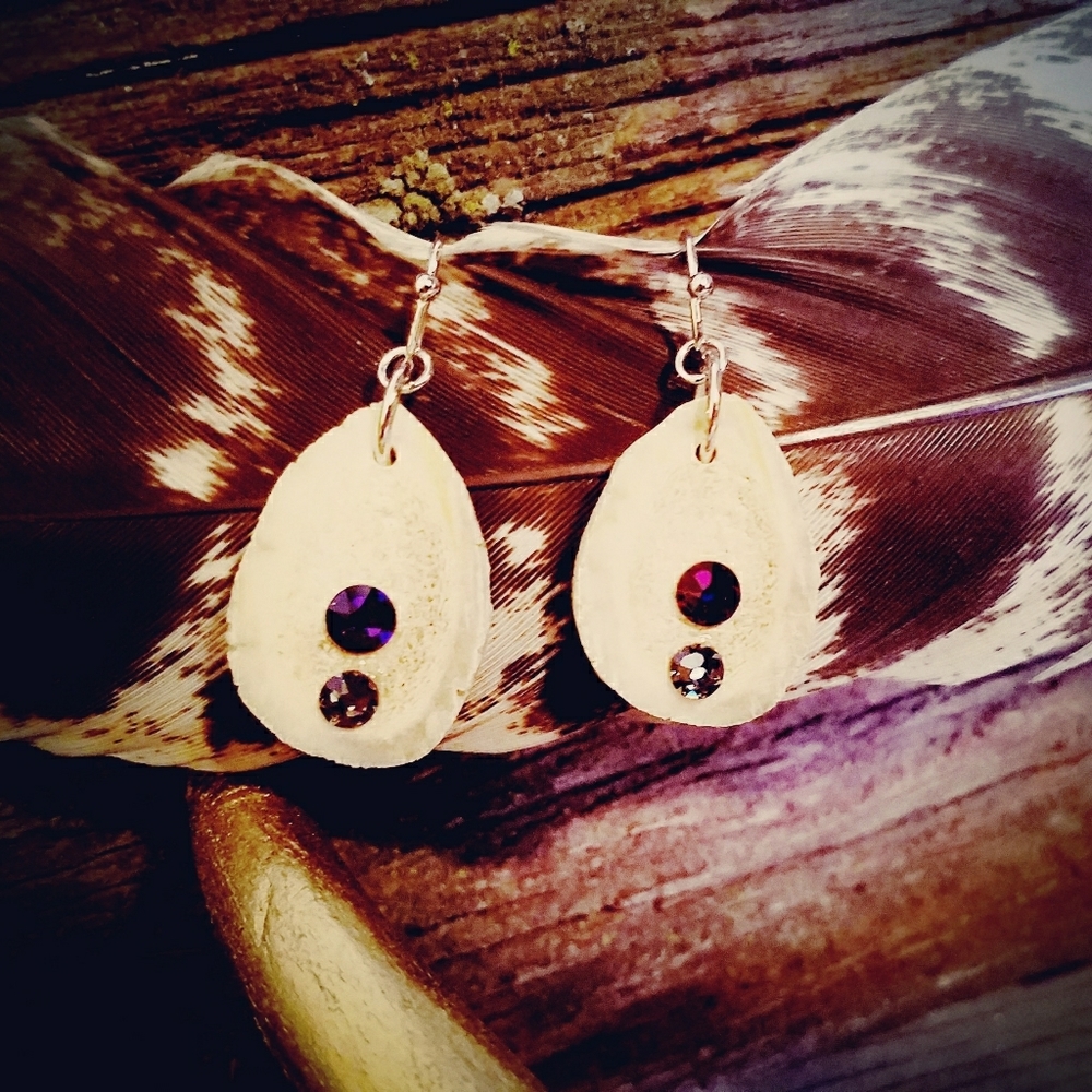 💥 Antler 🦌 Earrings w/Swarovski Crystals